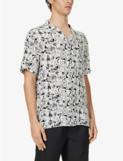 Monge Graphic-print Relaxed-fit Woven Shirt -Falkeis Store R04138022 WHITEVACANCES ALT02