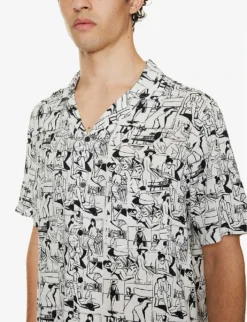 Monge Graphic-print Relaxed-fit Woven Shirt -Falkeis Store R04138022 WHITEVACANCES ALT04