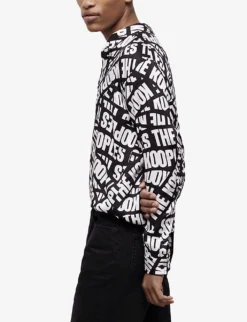 THE KOOPLES Tape Logo-print Woven Shirt -Falkeis Store R04139142 BLA09 ALT02