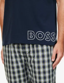 Boss Identity Logo-print Regular-fit Stretch-cotton T-shirt 9 Boss Identity Logo-print Regular-fit Stretch-cotton T-shirt -Falkeis Store R04140028 DARKBLUE ALT04