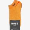 Boss Pack Of Two Logo-embroidered Stretch-cotton Blend Ankle Socks