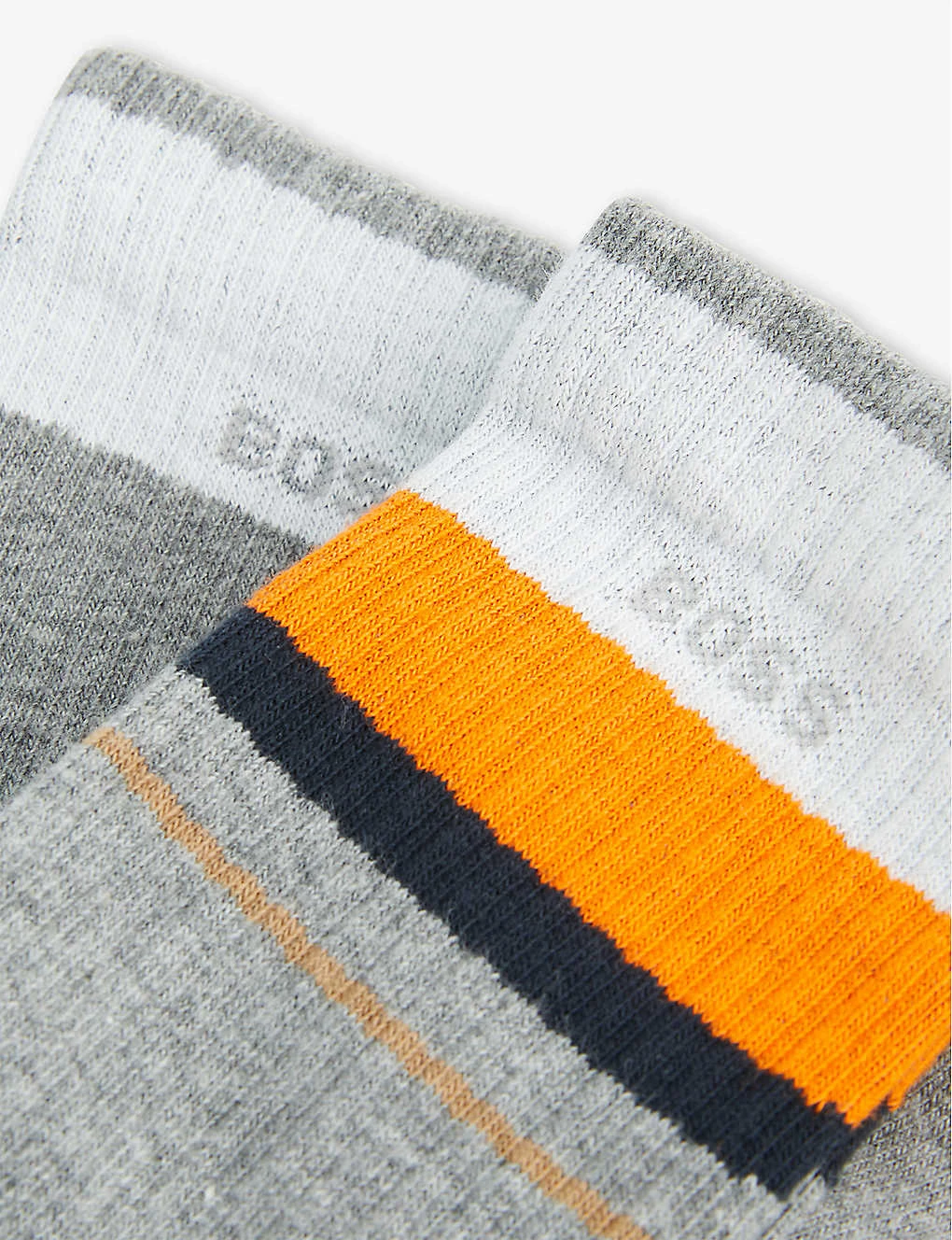 Boss Pack Of Two Logo-embroidered Stretch-cotton Blend Socks 2 Boss Pack Of Two Logo-embroidered Stretch-cotton Blend Socks - Image 2