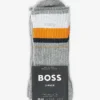 Boss Pack Of Two Logo-embroidered Stretch-cotton Blend Socks