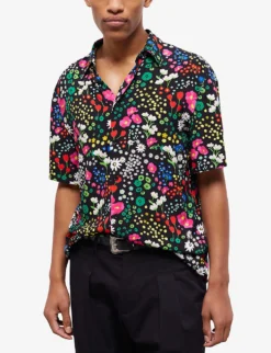 THE KOOPLES Floral-print Relaxed-fit Woven Shirt -Falkeis Store R04140803 MU01 ALT02