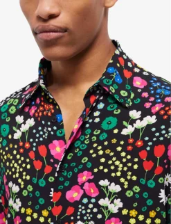 THE KOOPLES Floral-print Relaxed-fit Woven Shirt -Falkeis Store R04140803 MU01 ALT04