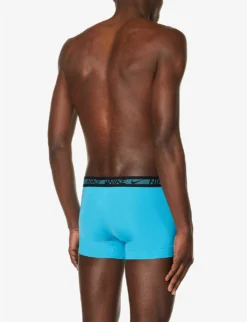 Nike Logo-waistband Pack Of Three Stretch-recycled Polyester Trunks -Falkeis Store R04140808 BLUEGREYTEXT ALT02