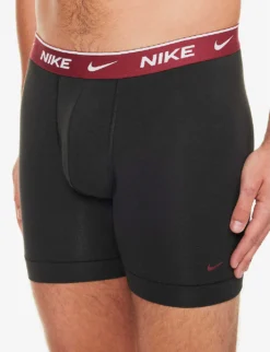 Nike Branded-waistband Pack Of Three Stretch-cotton Boxers -Falkeis Store R04140819 BLKGREYBLUE ALT03
