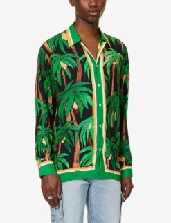 Palma Black Graphic-print Regular-fit Woven Shirt -Falkeis Store R04140914 BLACK ALT02