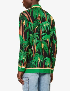 Palma Black Graphic-print Regular-fit Woven Shirt -Falkeis Store R04140914 BLACK ALT03