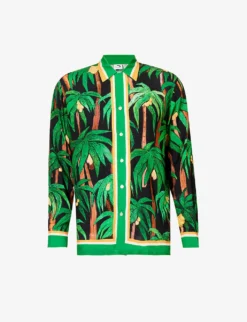 Palma Black Graphic-print Regular-fit Woven Shirt