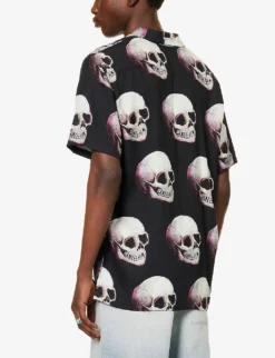 Skull Graphic-print Regular-fit Woven Shirt -Falkeis Store R04140924 BLACKMULTI ALT03