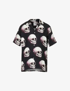Skull Graphic-print Regular-fit Woven Shirt