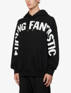 Fantastic Brand-typography Cotton-jersey Hoody -Falkeis Store R04141618 BLACK ALT02