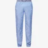 Emporio Armani Branded-waistband Stripe-pattern Cotton-poplin Pyjama Bottoms