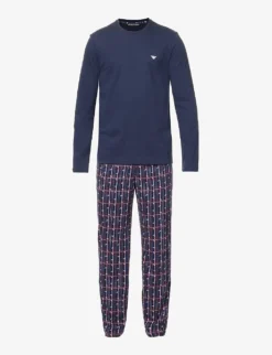 Emporio Armani Logo-embroidered  cotton Pyjamas