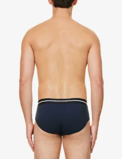 Boss Pack Of Three Colour-block Logo-print Stretch-cotton Trunks -Falkeis Store R04142413 OPENMISCELLANEOUS ALT02