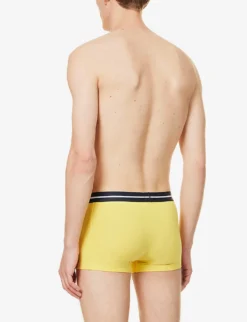 Boss Pack Of Three Branded Striped-waistband Regular-fit Stretch-cotton Trunks -Falkeis Store R04142423 OPENMISCELLANEOUS ALT02