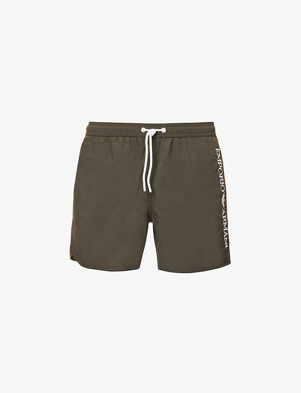 Emporio Armani Logo-embroidered Elasticated-waist Swim Shorts 1 Emporio Armani Logo-embroidered Elasticated-waist Swim Shorts
