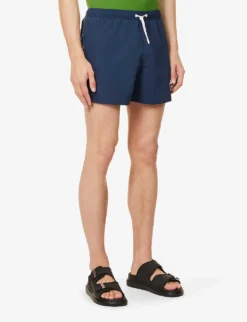 Emporio Armani Logo-badge Elasticated-waist Swim Shorts -Falkeis Store R04142632 BLUNAVYNAVYBLUE ALT02