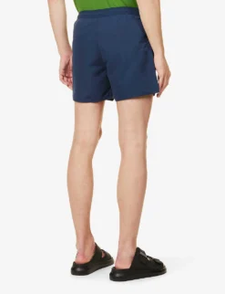 Emporio Armani Logo-badge Elasticated-waist Swim Shorts -Falkeis Store R04142632 BLUNAVYNAVYBLUE ALT03