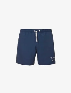 Emporio Armani Logo-badge Elasticated-waist Swim Shorts