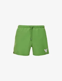 Emporio Armani Logo-embossed Elasticated-waist Swim Shorts