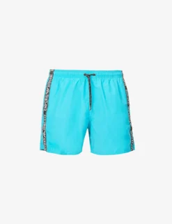 Emporio Armani Logo-print Elasticated-waist Swim Shorts