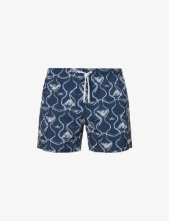 Emporio Armani Graphic-print Elasticated-waist Swim Shorts