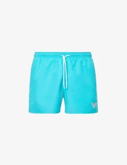 Emporio Armani Essential Logo-embroidered Elasticated-waist Swim Shorts