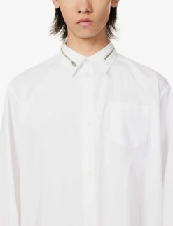 Undercover Zip-embellished Relaxed-fit Cotton-poplin Shirt 10 Undercover Zip-embellished Relaxed-fit Cotton-poplin Shirt -Falkeis Store R04143679 WHITE ALT04