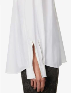 Undercover Zip-embellished Relaxed-fit Cotton-poplin Shirt 11 Undercover Zip-embellished Relaxed-fit Cotton-poplin Shirt -Falkeis Store R04143679 WHITE ALT05