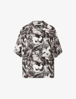 Undercover Graphic-print Patch-pocket Rayon Shirt
