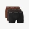 Calvin Klein Pack Of Three Branded-waistband Stretch-cotton Trunks