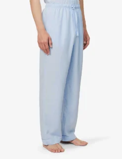 Relaxed-fit Straight-leg Mid-rise Woven Pyjama Bottoms -Falkeis Store R04144741 SKYBLUE ALT02