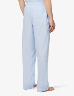 Relaxed-fit Straight-leg Mid-rise Woven Pyjama Bottoms -Falkeis Store R04144741 SKYBLUE ALT03