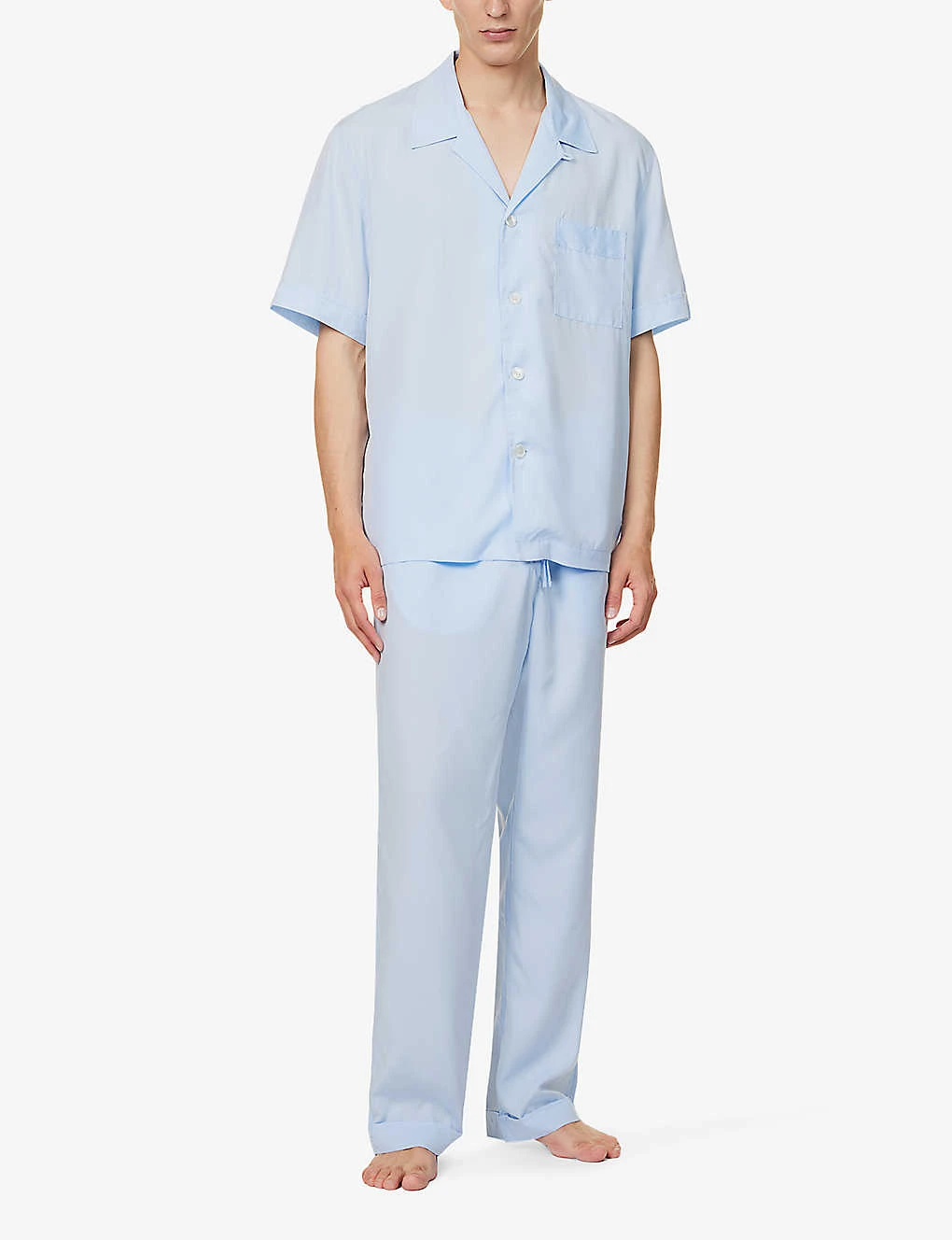 Relaxed-fit Camp-collar Woven Pyjama Top 2 Relaxed-fit Camp-collar Woven Pyjama Top - Image 2