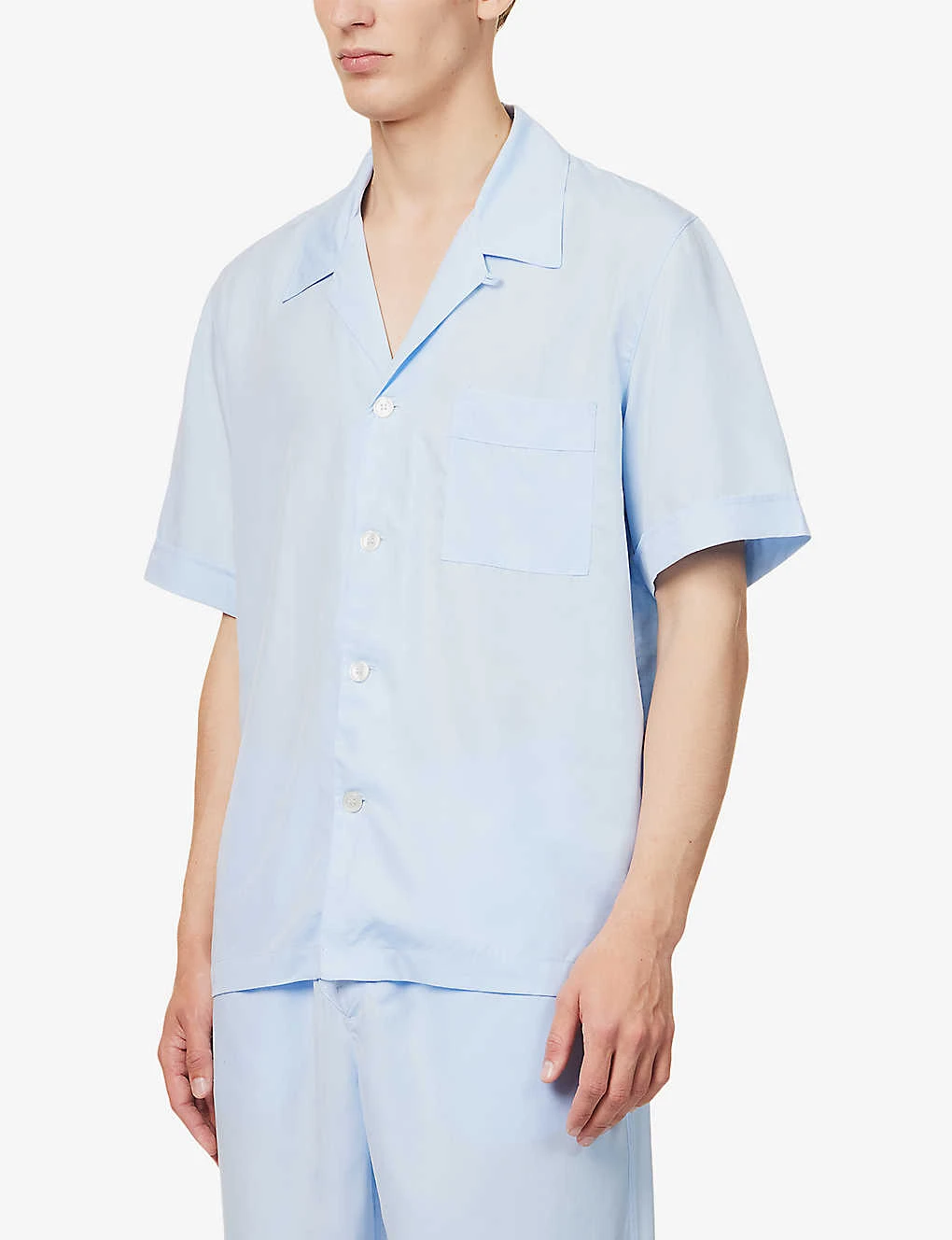 Relaxed-fit Camp-collar Woven Pyjama Top 3 Relaxed-fit Camp-collar Woven Pyjama Top - Image 3