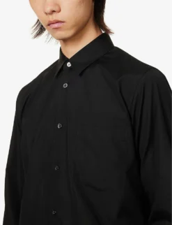 Unisex Contrast-sleeve Regular-fit Cotton-poplin Shirt 11 Unisex Contrast-sleeve Regular-fit Cotton-poplin Shirt -Falkeis Store R04146919 BLACKPINK ALT05