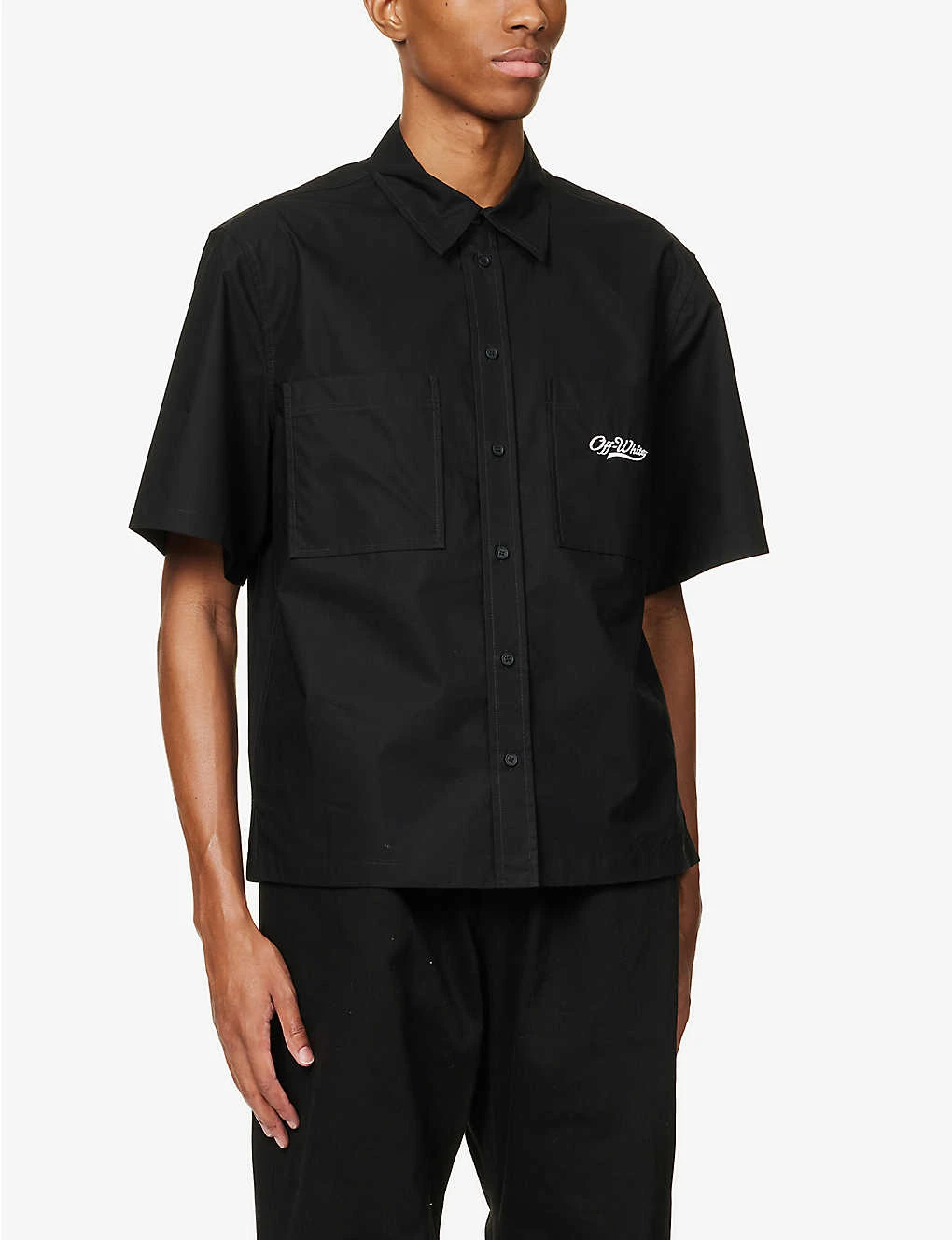 Wave Off Summer Brand-embroidered Boxy-fit Cotton Shirt 3 Wave Off Summer Brand-embroidered Boxy-fit Cotton Shirt - Image 3