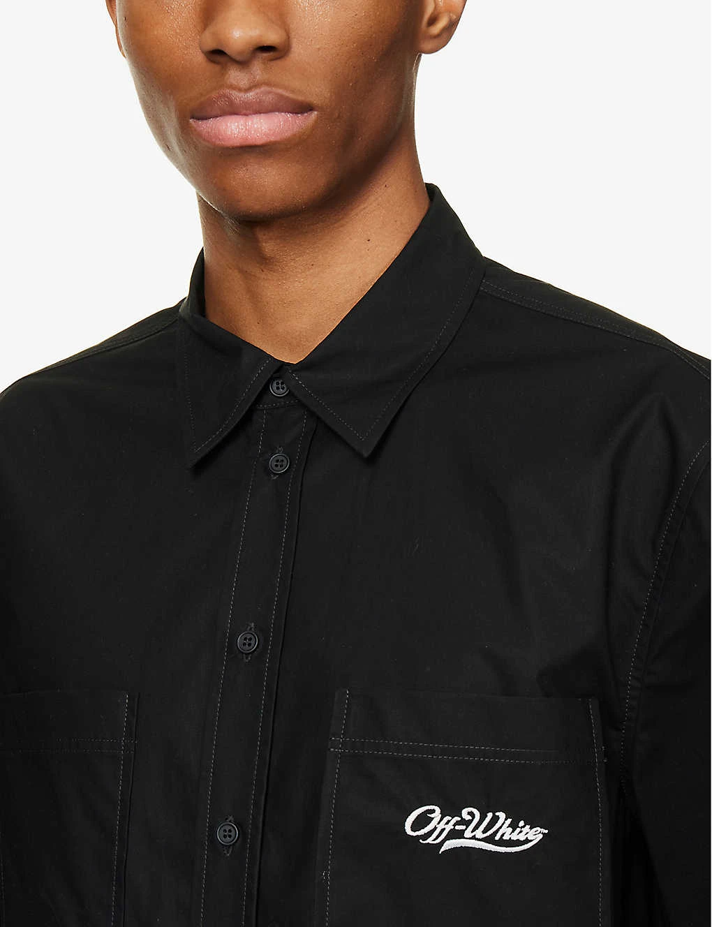 Wave Off Summer Brand-embroidered Boxy-fit Cotton Shirt 5 Wave Off Summer Brand-embroidered Boxy-fit Cotton Shirt - Image 5