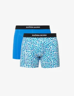 Bjorn Borg Pack Of Two Logo-print Organic Stretch-cotton Boxers