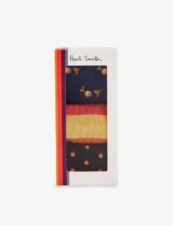 PAUL SMITH Pack Of Three Organic Cotton-blend Knitted Socks