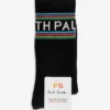 PAUL SMITH Striped Logo-print Stretch-organic Cotton Blend Socks
