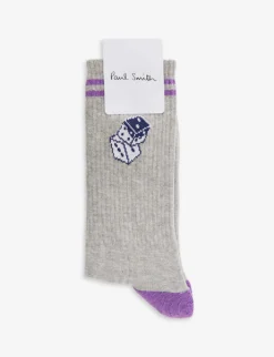 PAUL SMITH Cory Sporty Logo-embroidered Stretch-cotton Blend Socks
