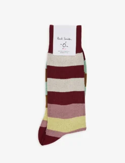 PAUL SMITH Charlie Striped Cotton-blend Knitted Socks