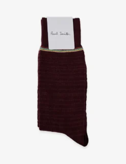 PAUL SMITH Textured-stripe Cotton-blend Knitted Socks
