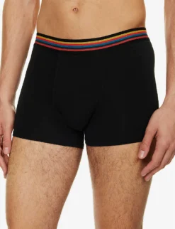 PAUL SMITH Logo-waistband Mid-rise Pack Of Three Stretch-cotton Trunks 7 PAUL SMITH Logo-waistband Mid-rise Pack Of Three Stretch-cotton Trunks -Falkeis Store R04148424 BLACKS ALT03
