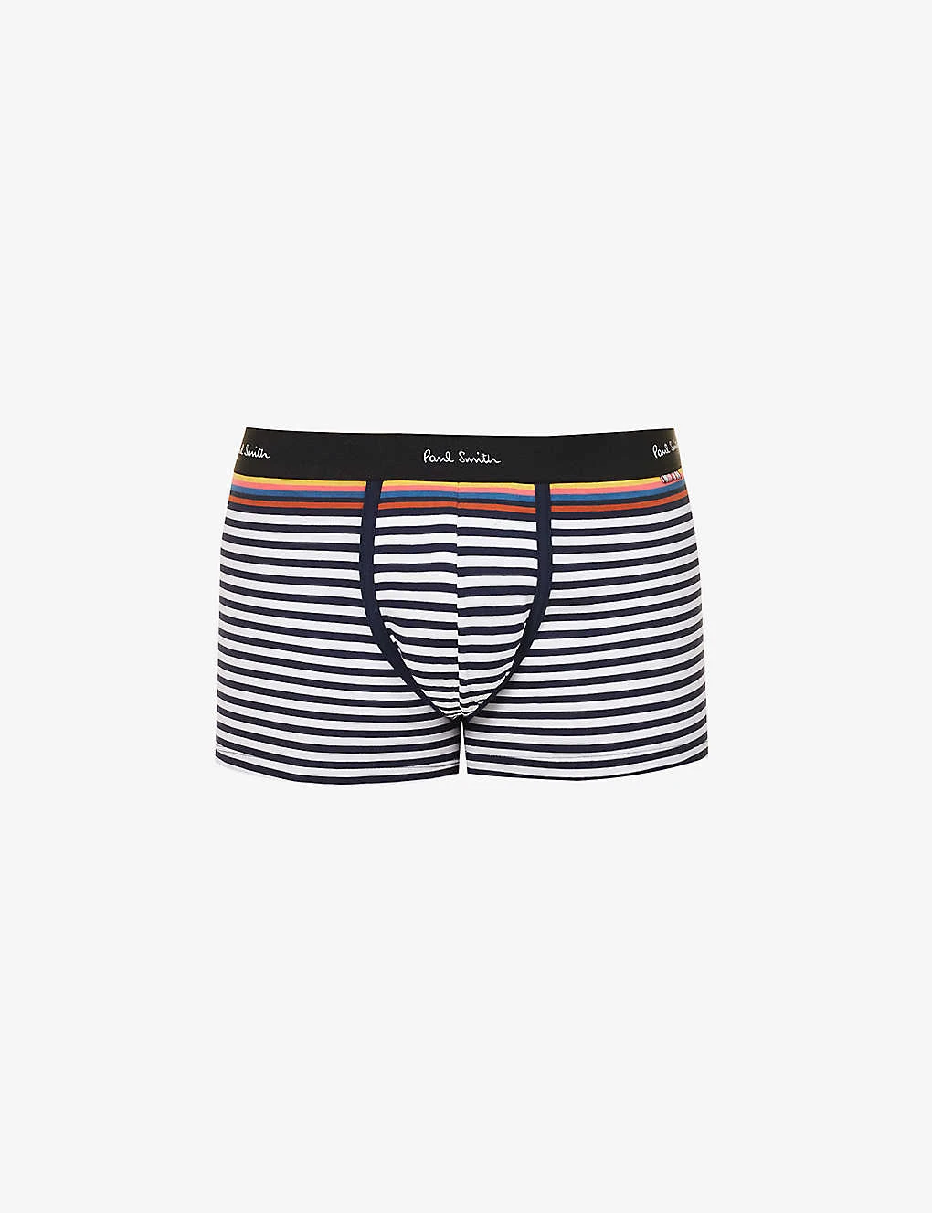 PAUL SMITH Striped Mid-rise Organic Stretch-cotton Trunks 1 PAUL SMITH Striped Mid-rise Organic Stretch-cotton Trunks