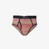 PAUL SMITH Striped Logo-waistband Stretch-organic-cotton Briefs
