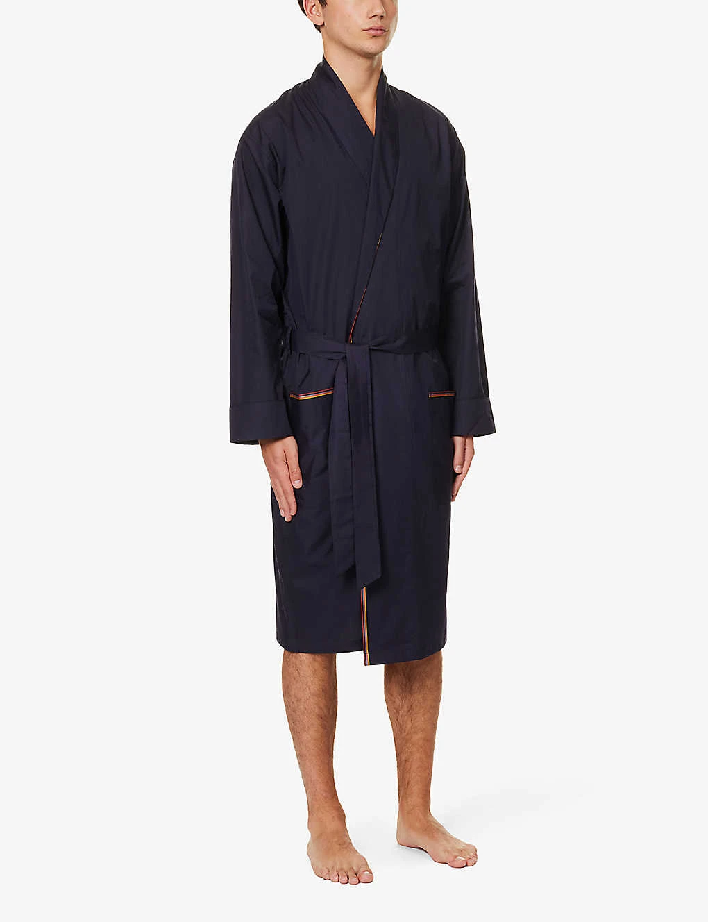 PAUL SMITH Stripe-trim Belted Cotton Robe 3 PAUL SMITH Stripe-trim Belted Cotton Robe - Image 3